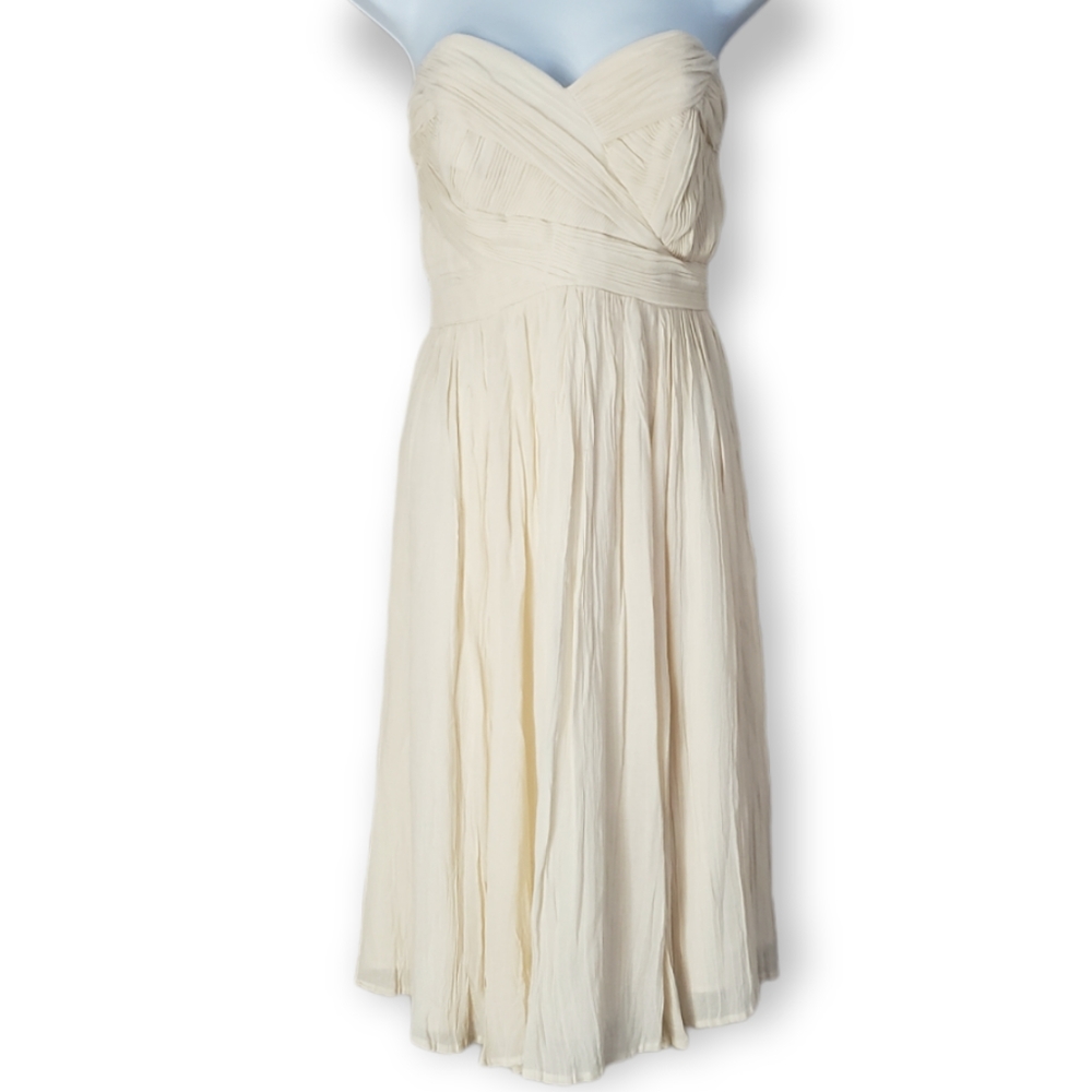 NWT French Connection off white Mine & Yours strapless dress Womens 10